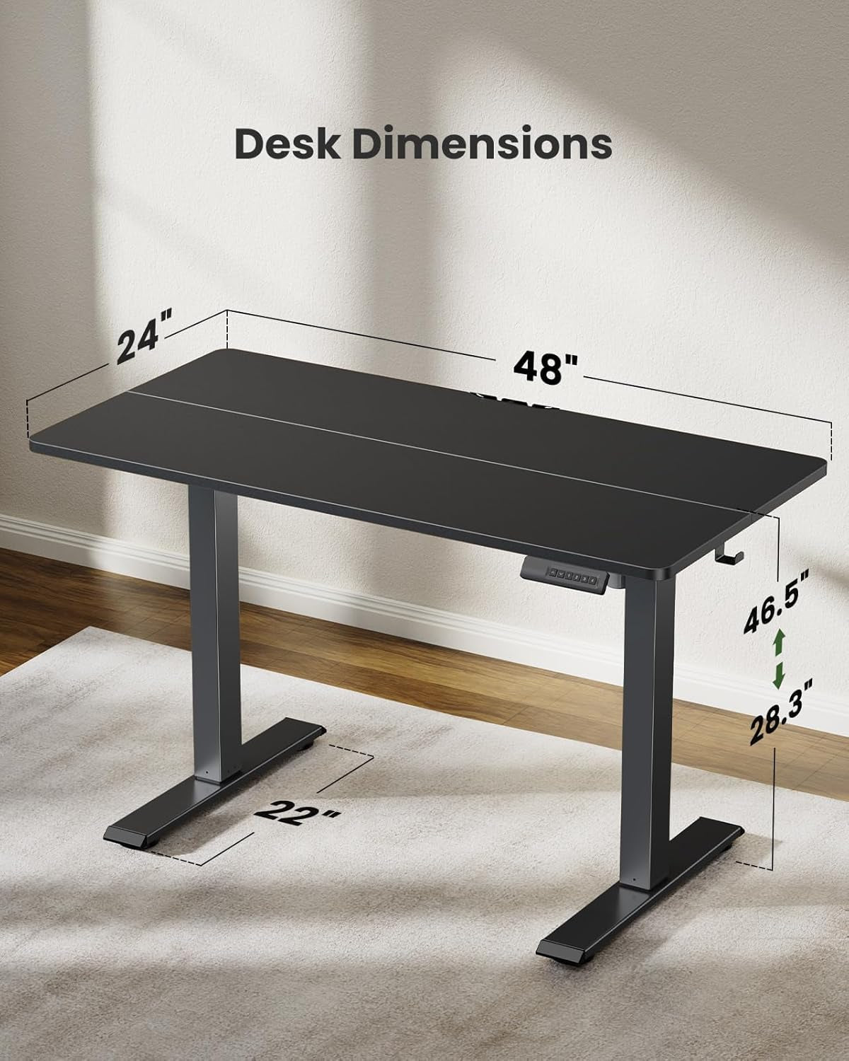 48" Standing Desk - Adjustable Height Stand up Home Office Desk