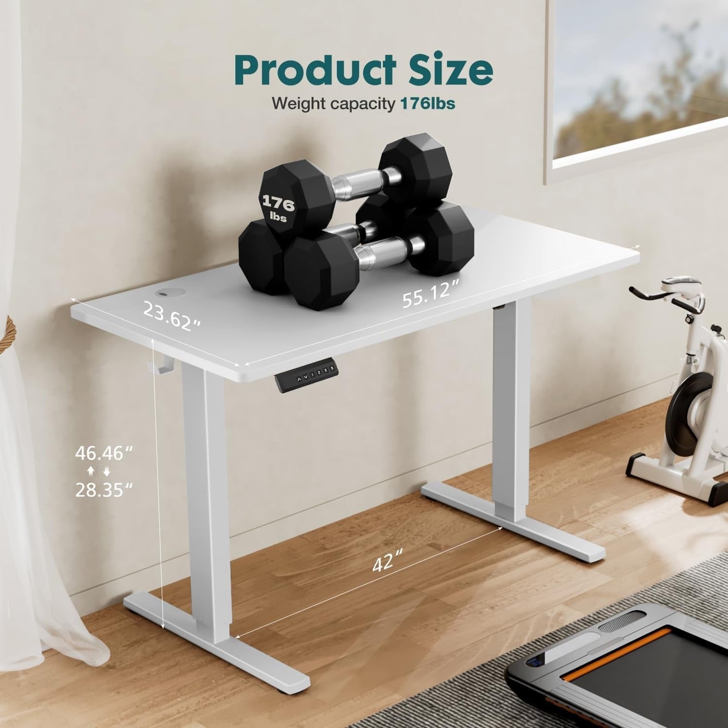 55" Electric Standing Desk - Adjustable Height
