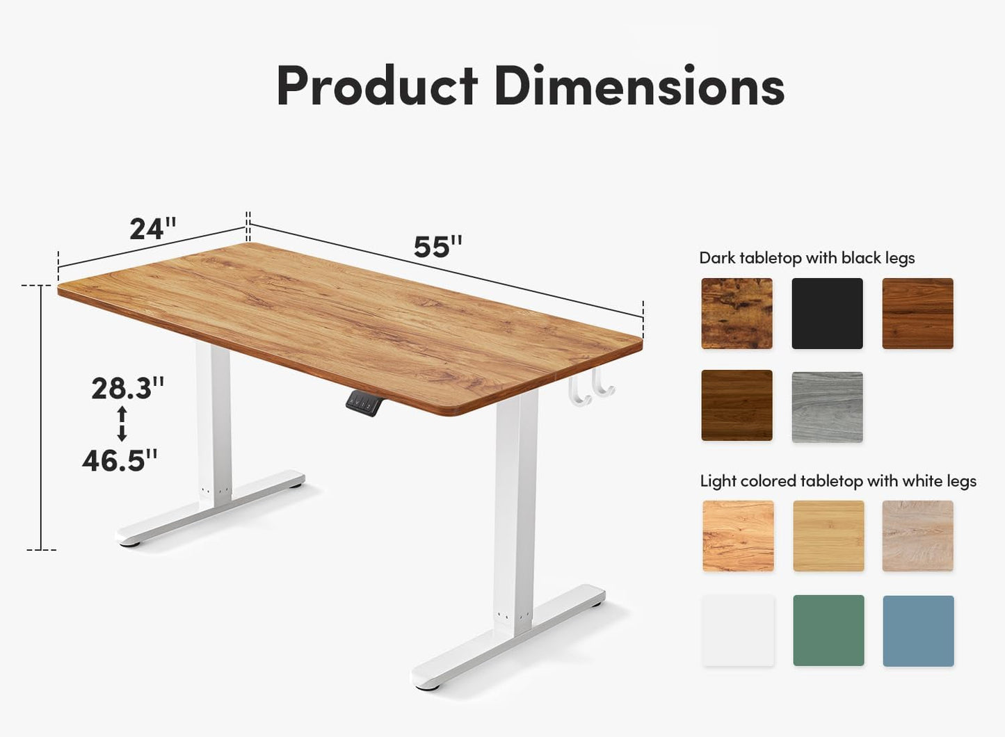 55β Electric Standing Desk β Height Adjustable with Memory Settings