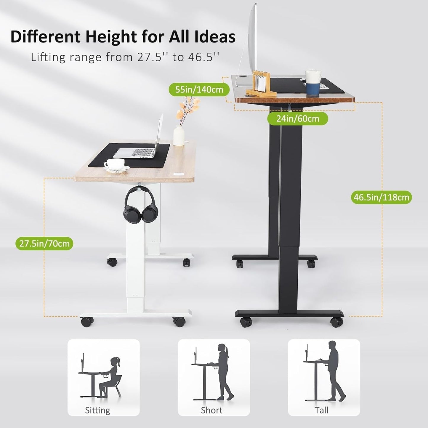 55" Electric Standing Desk - Adjustable Height