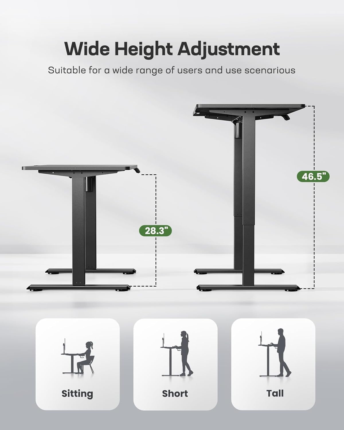 48" Standing Desk - Adjustable Height Stand up Home Office Desk