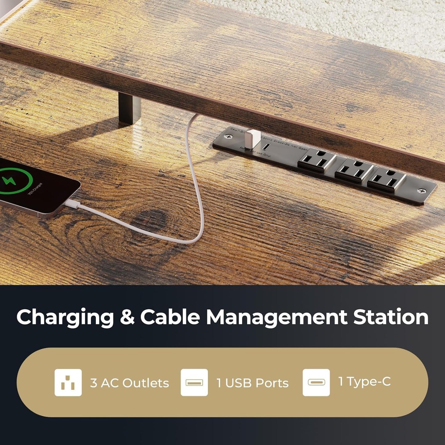 59" Electric L Shaped Standing Desk - Height Adjustable Stand up